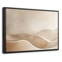 LEINWAND Bilder mit Rahmen - Beige - Natur - Abstrakt - Modern - 60x40 - Beige, Textil (60/40cm) - MuchoWow