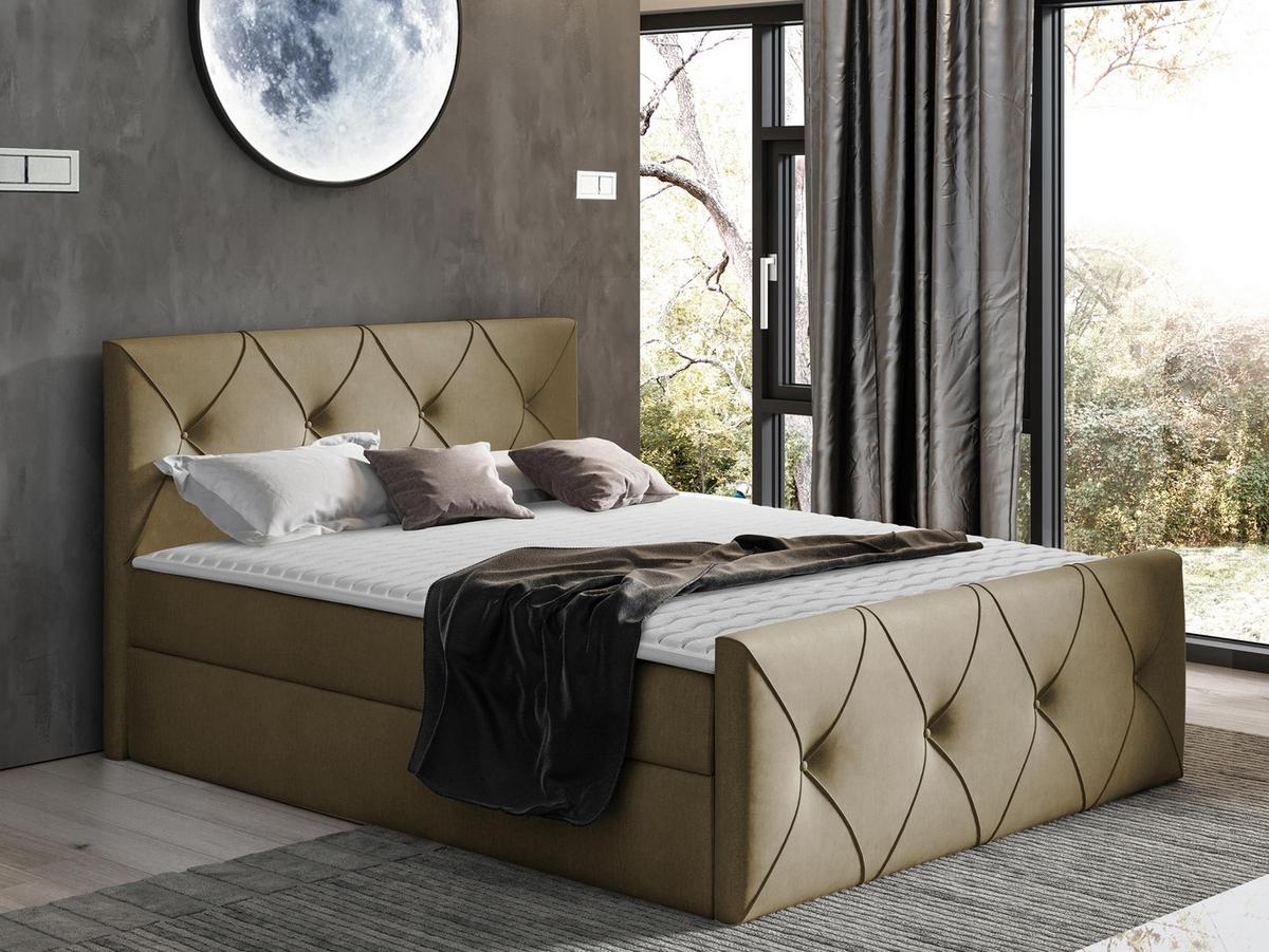BOXBETT Crystal Lux - H3 - Beige, Holz (160/200cm) - MIRJAN24