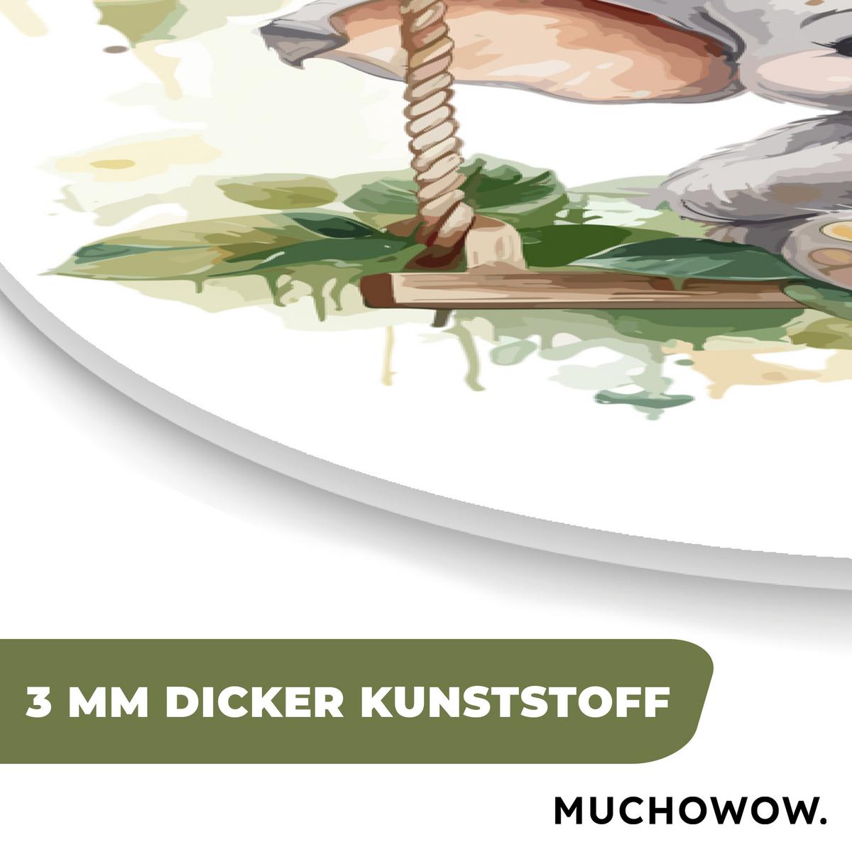 WANDBILD Elefant - Tier - Kinder - Dschungel Deko Groß 80x120 cm - Hellgrau, Kunststoff (80/120cm) - MuchoWow