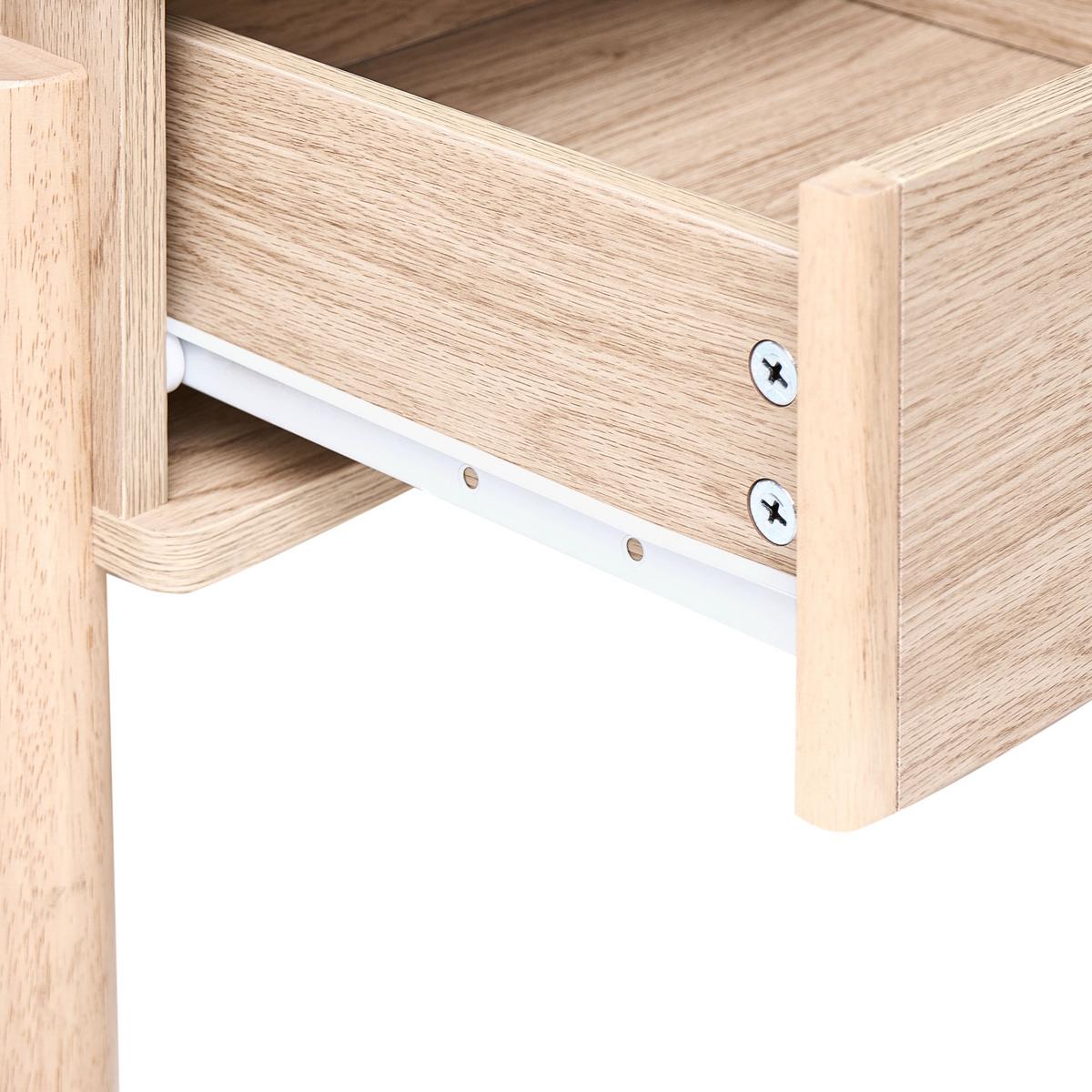 NACHTTISCH mit 2 Schubladen Hellbraun Collins - Hellbraun, Naturmaterialien (40/40/50cm) - Beliani