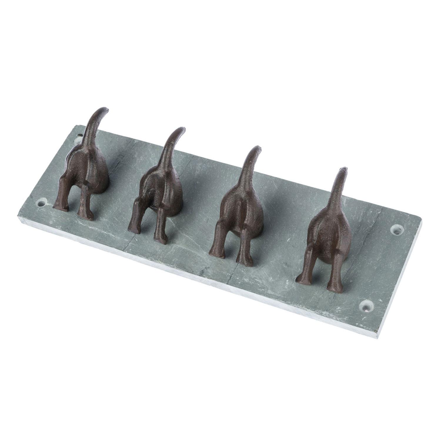 GARDEROBENLEISTE Hundeschwänze, Schiefer & Metall - Braun, Stein (30/10/7cm) - Homescapes