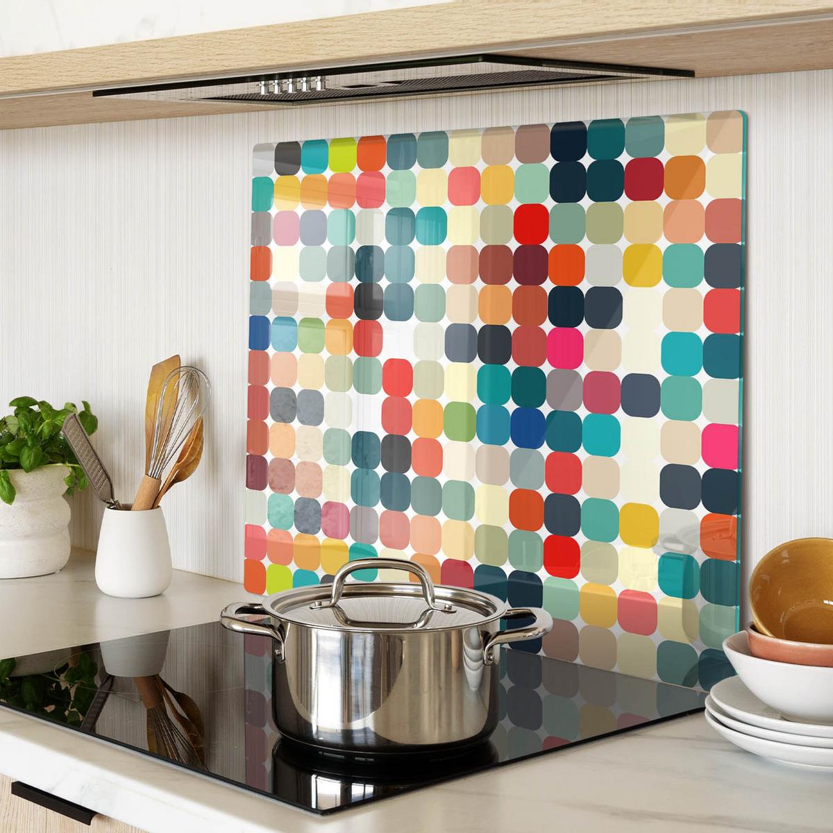 GLASPLATTE 60x52 cm Geometrische Figuren - Multicolor, Glas (60/0.4/52cm) - TULUP