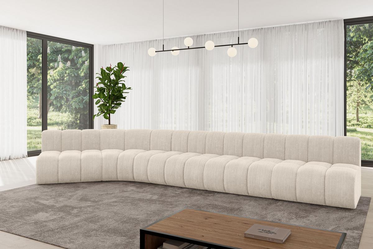 ECKSOFA modulares Sofa Montra-L3 - 472x174x70 cm Beige - Beige, Holzwerkstoff/Textil (472/174cm) - ALTDECOR
