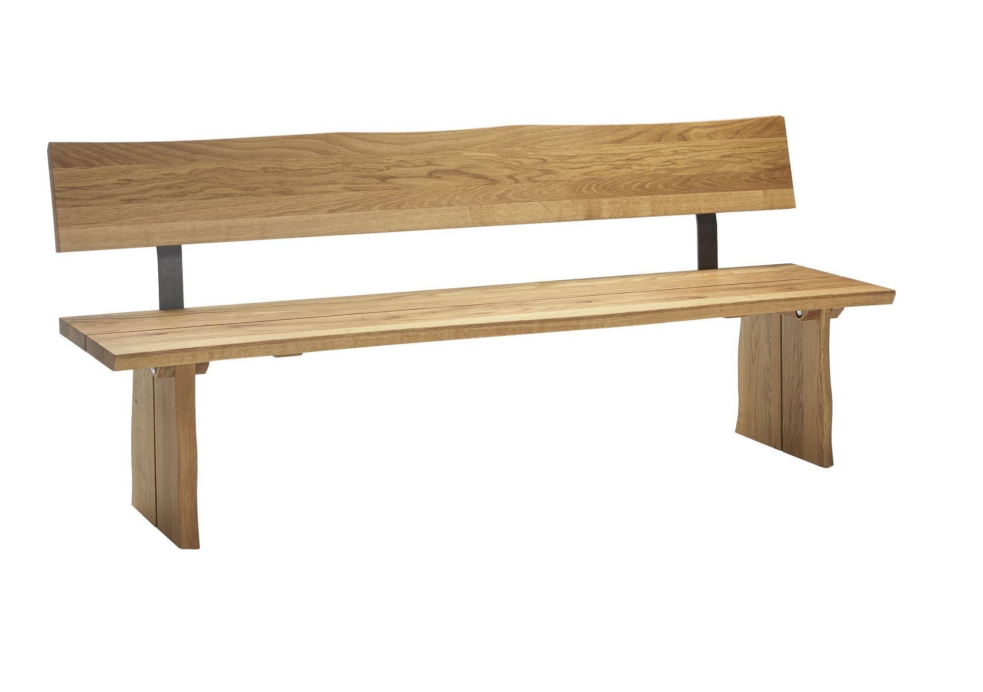 SITZBANK mit Rückenlehne Damita 180 x 51 x 87 Massivholz Wildeiche - Braun, Holz (180/87/51cm) - 58aufmkessel