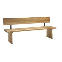 SITZBANK mit Rückenlehne Damita 180 x 51 x 87 Massivholz Wildeiche - Braun, Holz (180/87/51cm) - 58aufmkessel