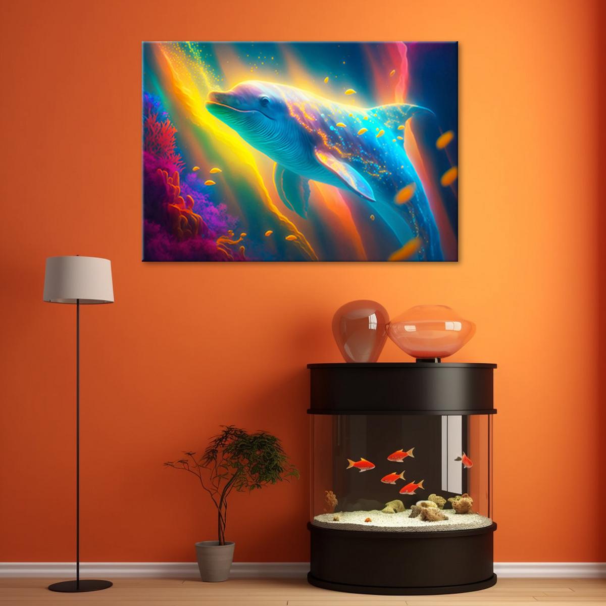 WANDBILD neon wal - Multicolor, Textil (60/40cm) - Feeby