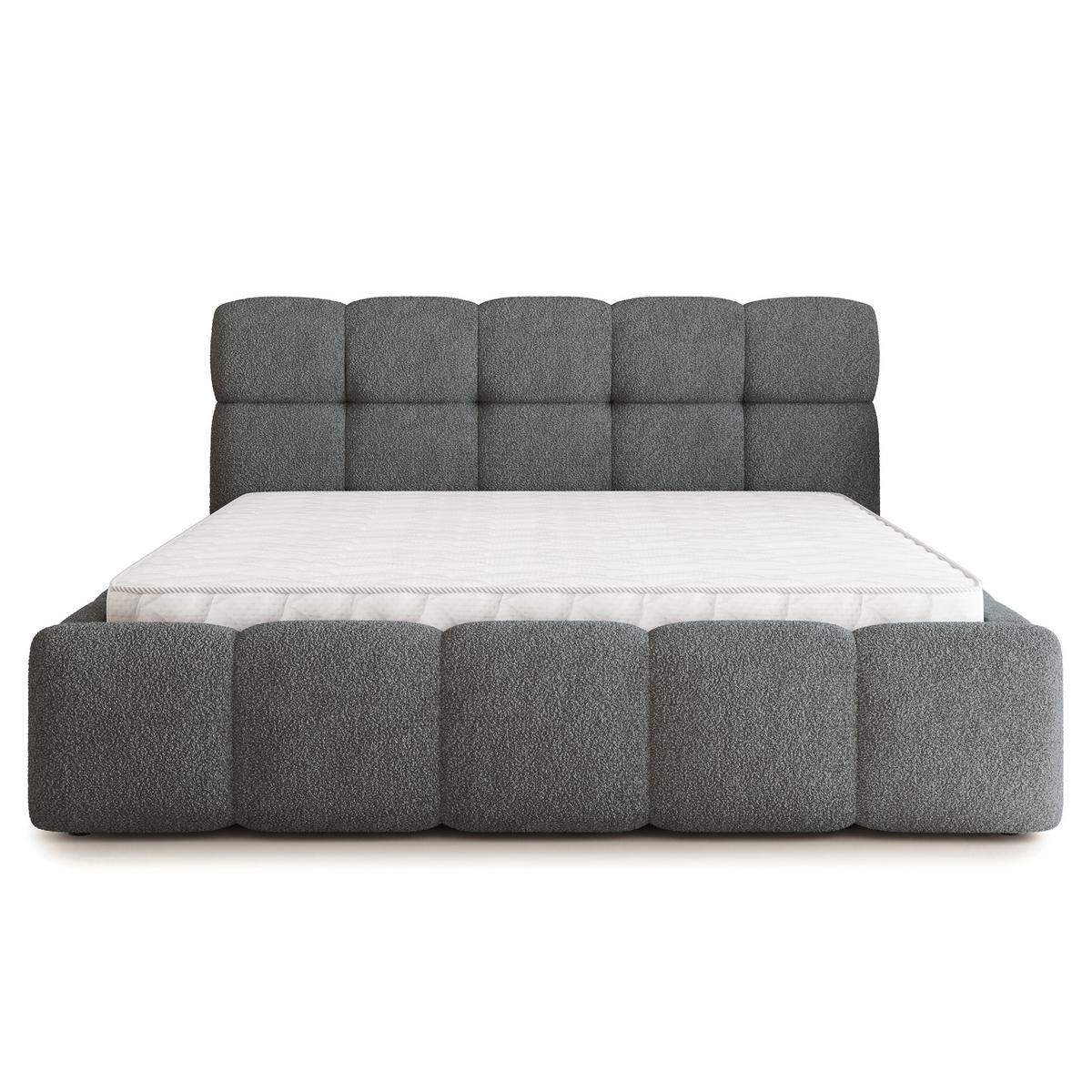 POLSTERBETT FARU Q 200x200 cm mit Bettkästen - Grau - Grau, Holz (200/200cm) - MASSENO