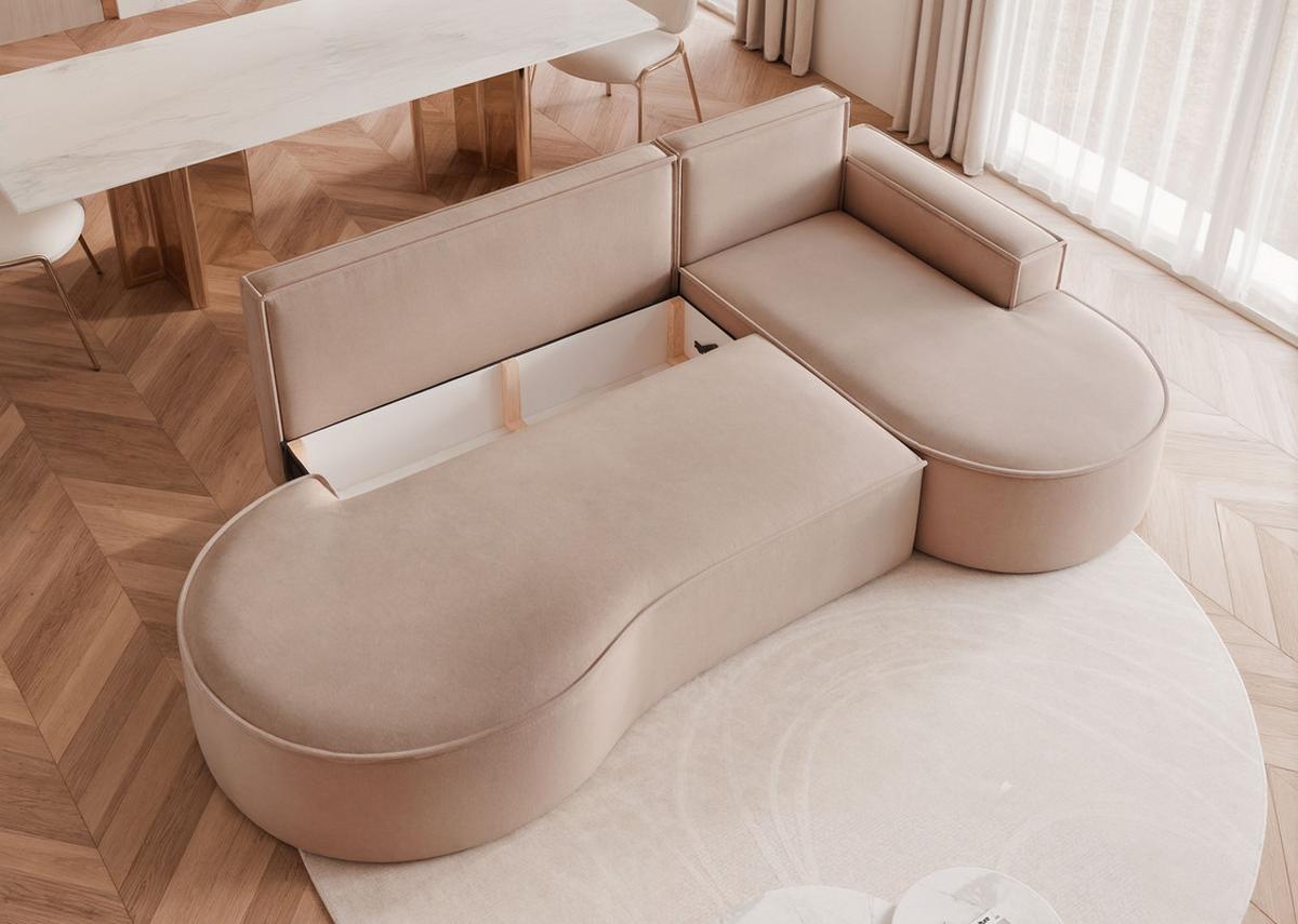 ECKSOFA SOFIA mit Schlaffunktion und Bettkasten Braun - Braun, Holzwerkstoff/Kunststoff (277/157cm) - Idohome
