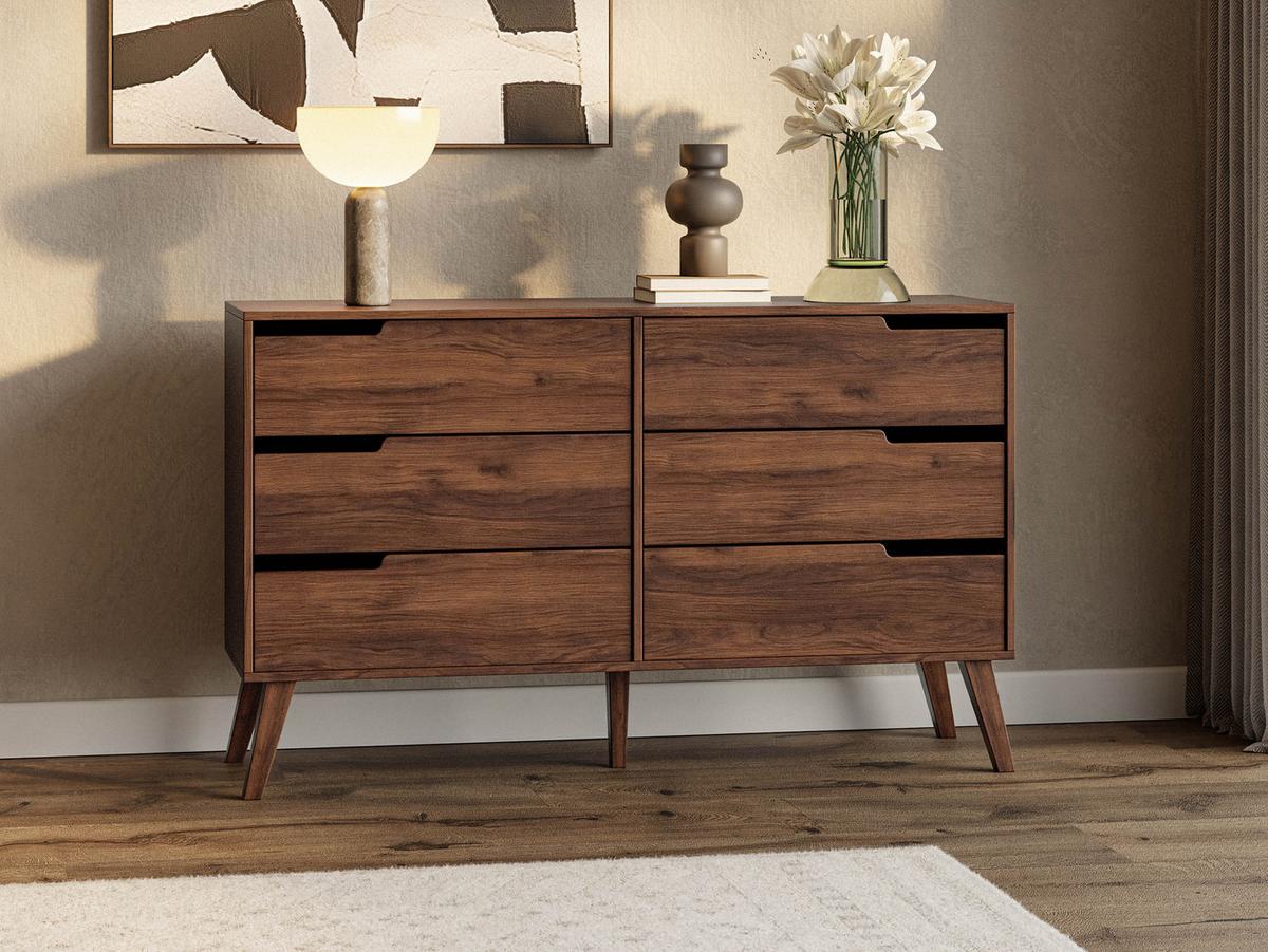 KOMMODE Nordelo 6S - Nussbaumfarben, Holz/Holzwerkstoff (137/80/40cm) - MIRJAN24