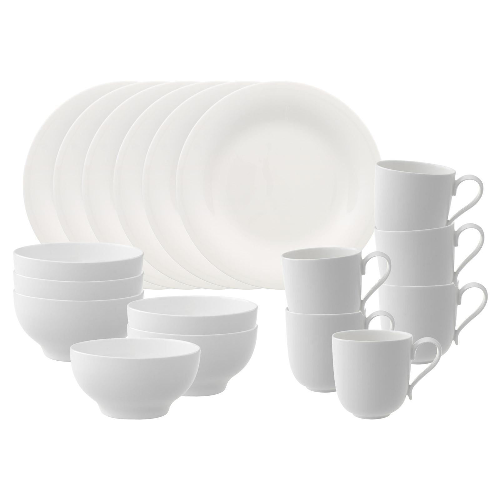FRÜHSTÜCKS-SET New Cottage Basic weiß 18-tlg. - Weiß, Keramik (2/2/2cm) - Villeroy & Boch