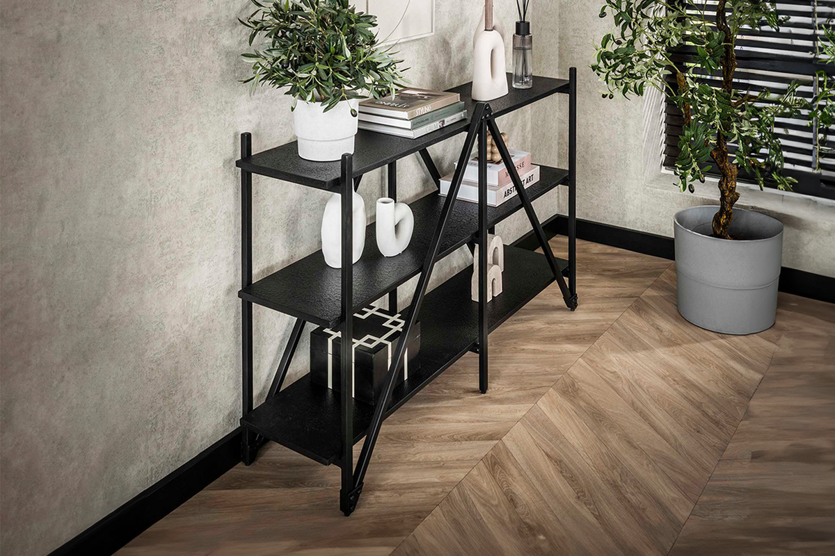 WANDREGAL PEARA Schwarz Holz - Schwarz, Holz (130/85/35cm) - KAWOLA