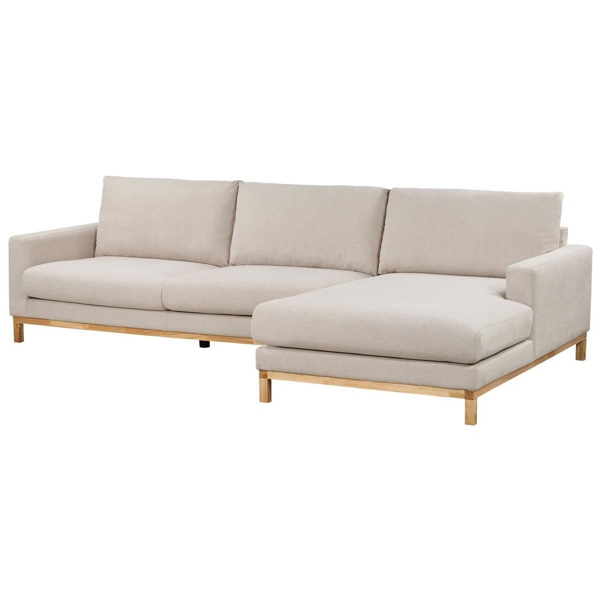 ECKSOFA 4-Sitzer Stoff Beige linksseitig Siggard - Beige/Braun, Textil (321/168cm) - Beliani