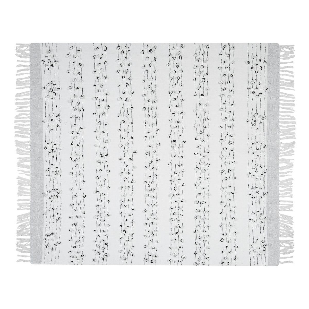 DECKE Hellgrau Yamalak 150/130 cm - Hellgrau, Textil (130/150cm) - Beliani