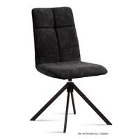 ESSZIMMERSTUHL drehbar (2er-Set) Debbie 47x92x60 Schwarz/Anthrazit - Anthrazit/Schwarz, Kunststoff (60/92/47cm) - 58aufmkessel