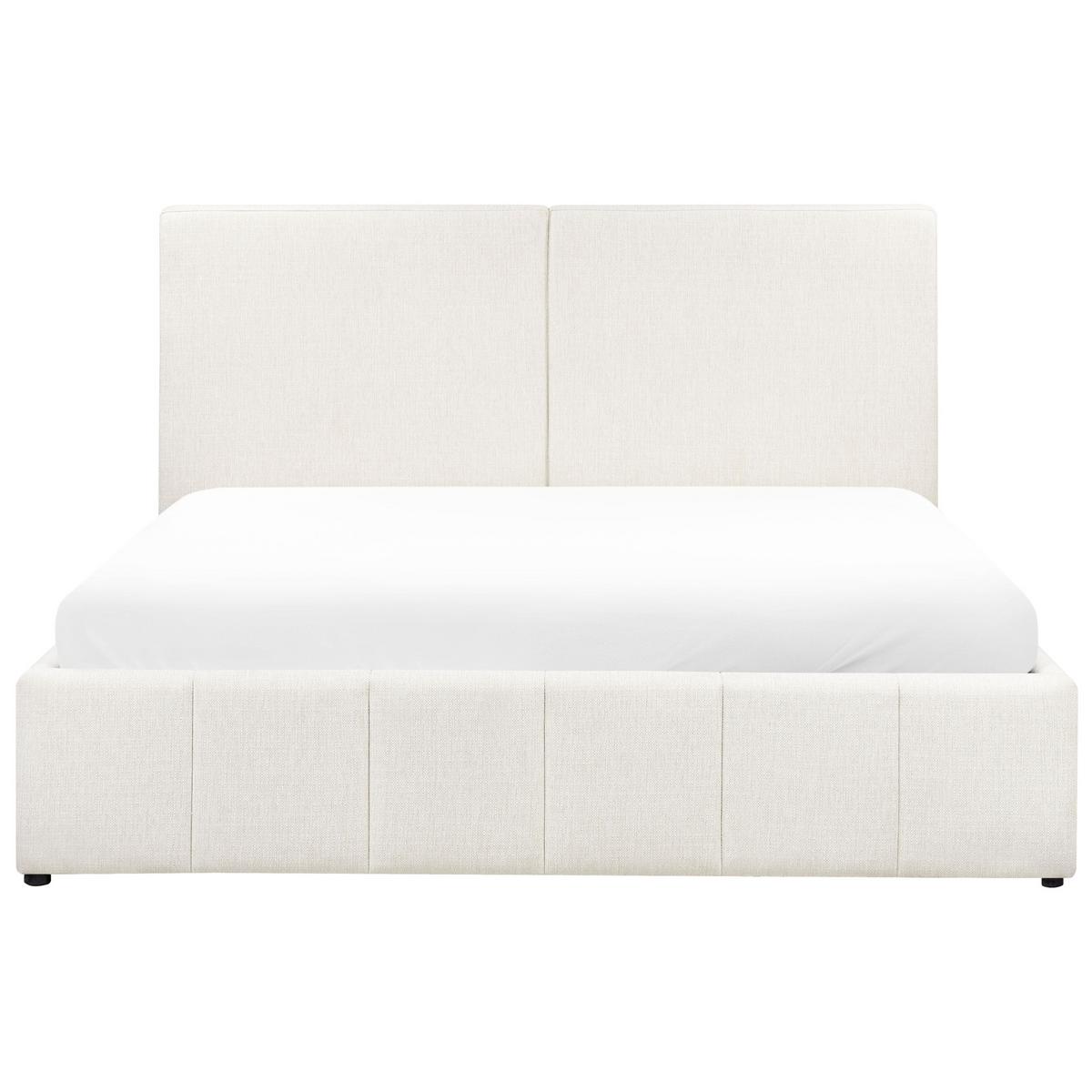 BETT mit Stauraum 180/200 cm Stoff Cremeweiß Castelnavet - Creme, Textil (180/200cm) - Beliani