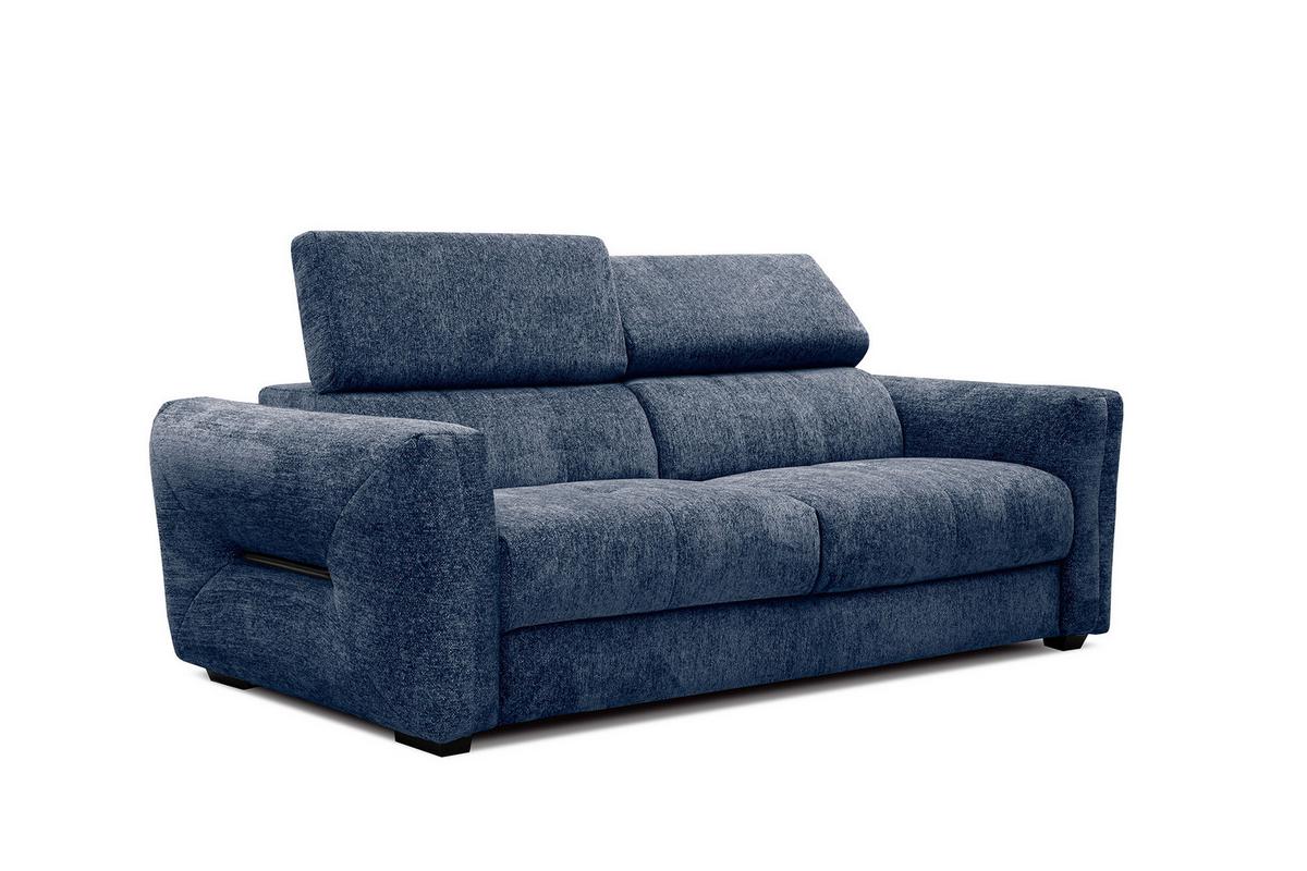 SOFA CALVERA 3-Sitzer, dunkelblau - Schwarz/Dunkelblau, Holzwerkstoff/Textil (204/79/106cm) - Wozimo