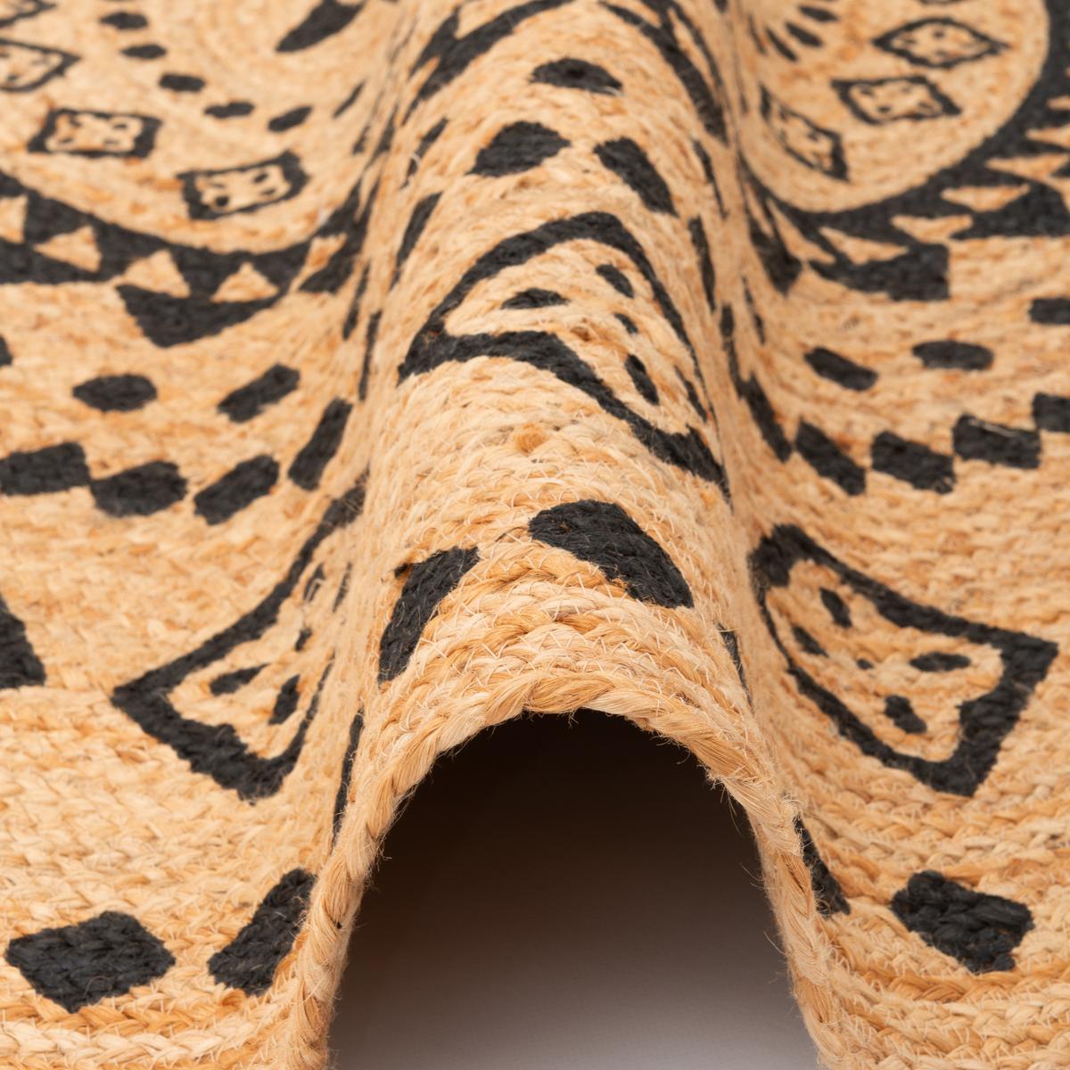 NATURFASER TEPPICH JUTE SALSA ETHNO RUND - Sandfarben, Textil (100/100cm) - Pergamon
