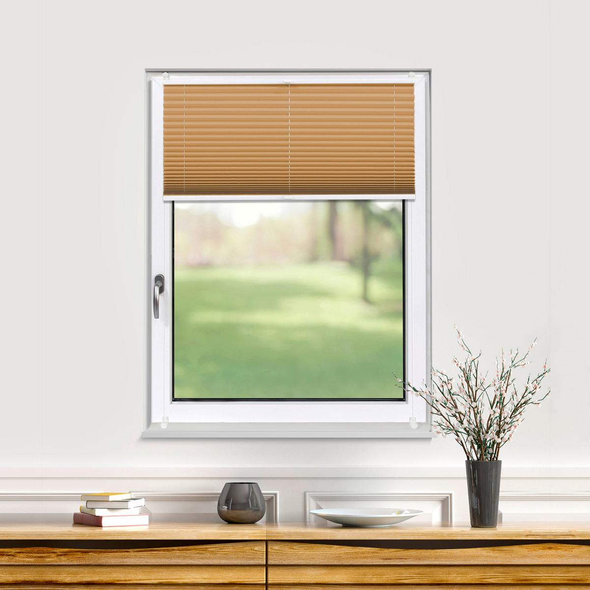 PLISSEE Thermo Basic 75 x 150cm Klemmfix ohne Bohren - Cappuccino, Textil (75/150/150cm) - Deco-Raum