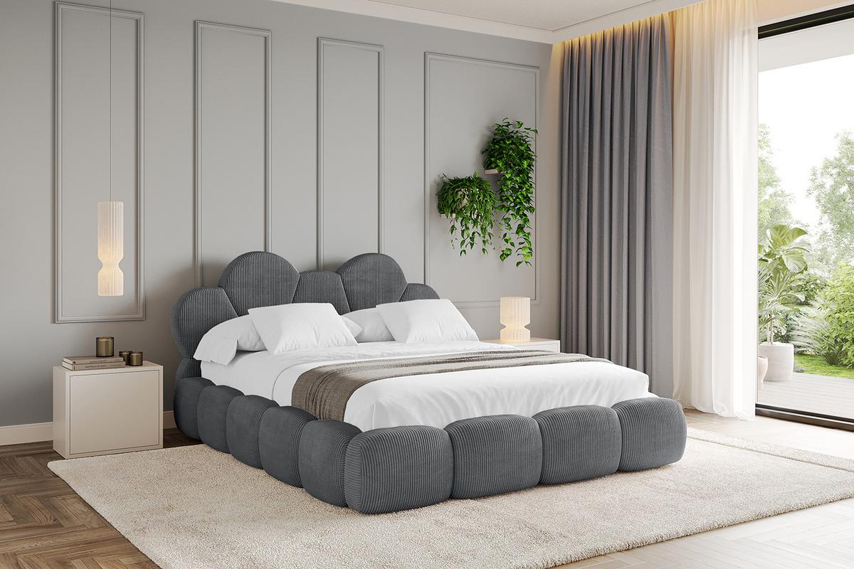 POLSTERBETT mit Bettkasten und Lattenrost, Bett mit Matratze H3/H4 - LANA 180x200 Dunkelgrau - Anthrazit, Holzwerkstoff/Textil (180/200cm) - ALTDECOR