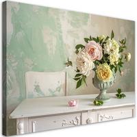 LEINWANDBILD Blumen 100x70cm - Beige, Textil (100/70cm) - Feeby