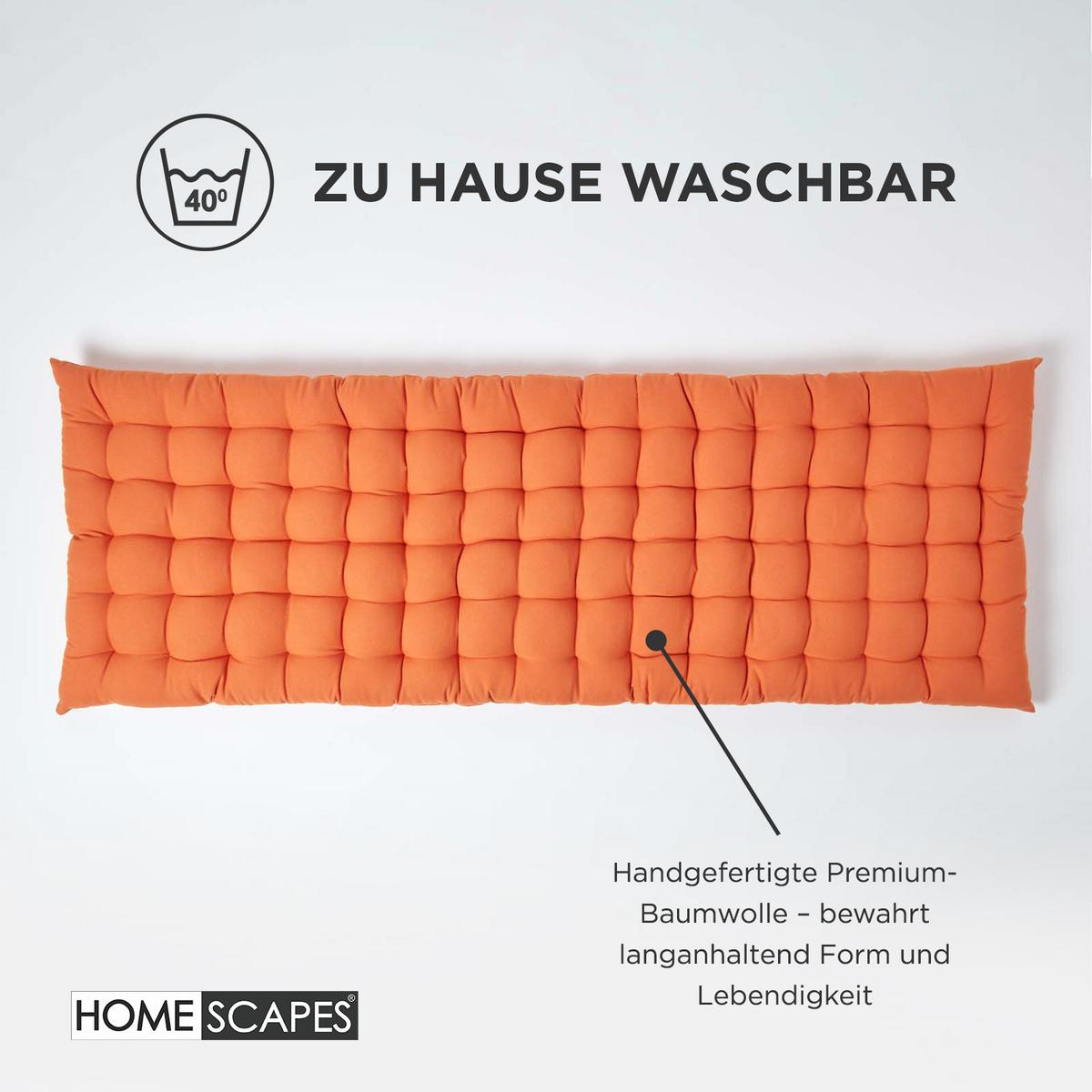 BANKAUFLAGE 3-Sitzer orange 143/48/5 cm - Orange, Textil (143/48/5cm) - Homescapes