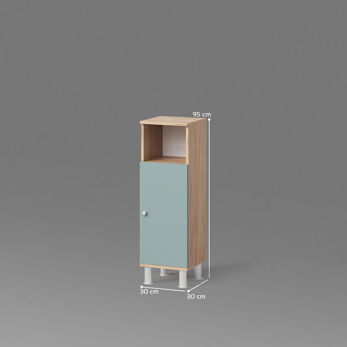 MIDISCHRANK Fucino Grün 30 x 95 cm - Grün, Holzwerkstoff (30/95/30cm) - Livinity®