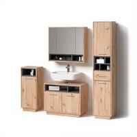 BADMÖBEL-SET Temo Artisan-Eiche 4 Teile - Eiche Artisan, Holzwerkstoff (80/64/40cm) - Livinity®