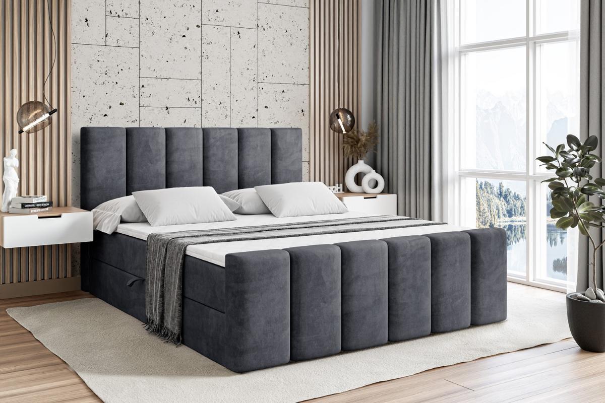 BOXBETT BOXI1-Z - 140x200 cm - H4 - Dunkelgrau - Dunkelgrau, Holzwerkstoff (140/200cm) - ALTDECOR