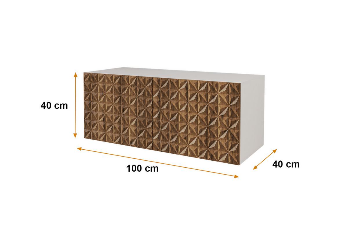 LOWBOARD VIRA-W 100x40x40 cm - Weiß / Katania - Eiche Wotan, Holzwerkstoff (100/40/40cm) - ALTDECOR