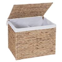 WÄSCHEKORB Buche Dekor, Weiß - Buchefarben/Weiß, Naturmaterialien (60/50/43cm) - MCW