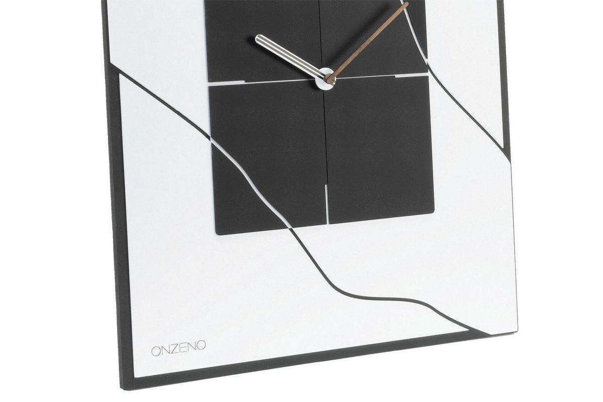 WANDUHR Design Schwarz-Weiß 40/51 cm - Schwarz, Kunststoff (40/50.5/1cm) - ONZENO