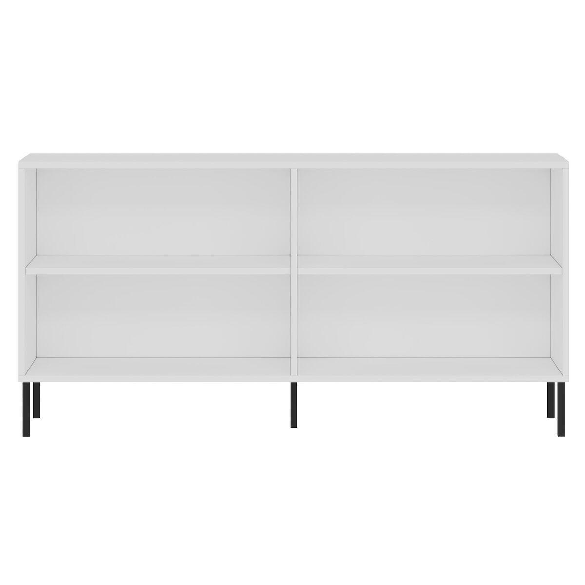 SIDEBOARD mit 4 Türen, Dekor in Weiß und Saphir-Eiche 36/150/75 cm - Weiß, Holzwerkstoff (36/75/43cm) - Calicosy