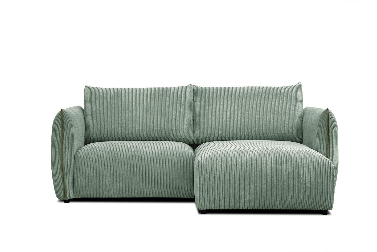ECKSOFA TAUER 3-Sitzer, mintgrün - Schwarz/Mintgrün, Holzwerkstoff/Kunststoff (206/173cm) - Wozimo