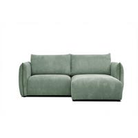 ECKSOFA TAUER 3-Sitzer, mintgrün - Schwarz/Mintgrün, Holzwerkstoff/Kunststoff (206/173cm) - Wozimo
