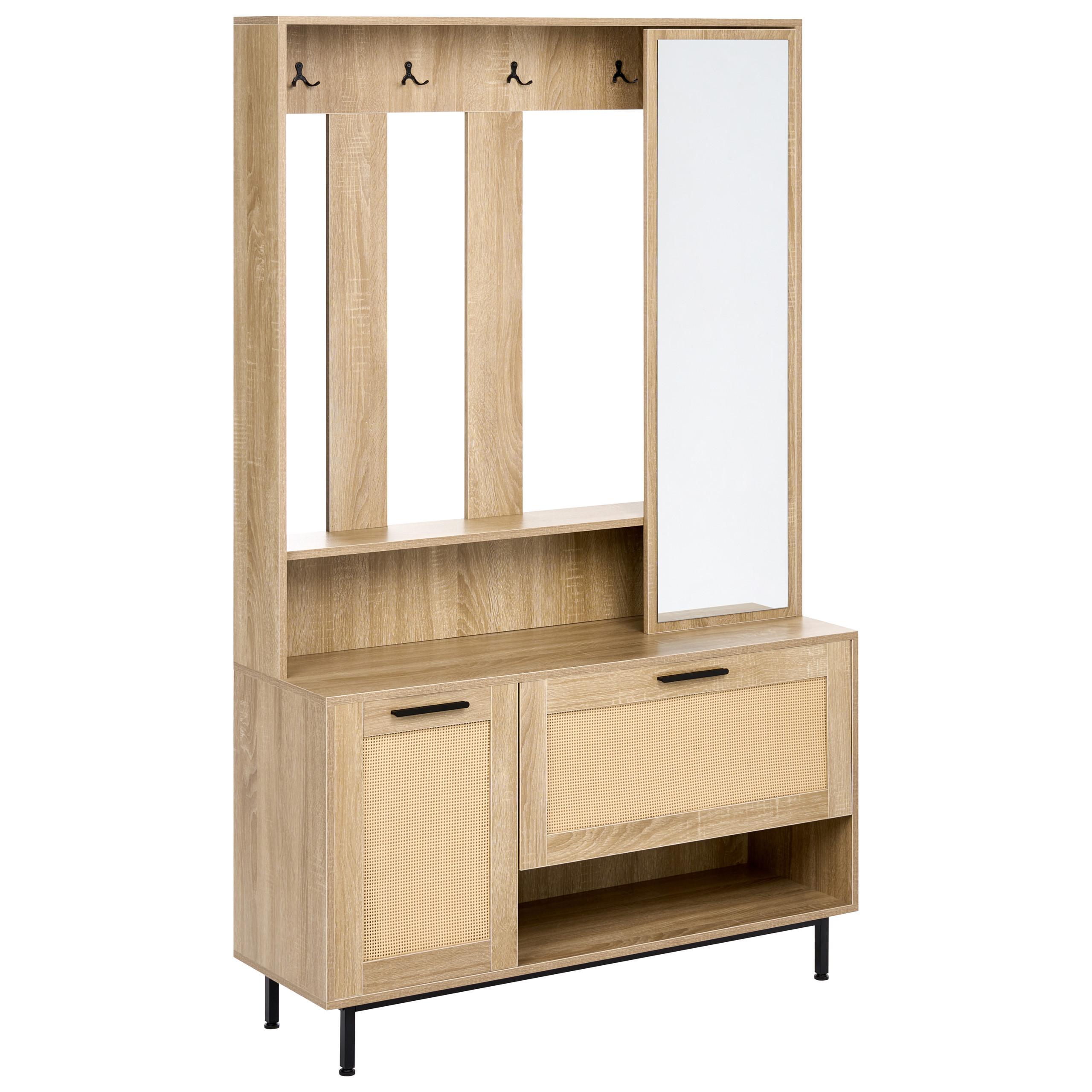 FLUR-SET Hellbraun Maleny - Hellbraun/Braun, Holzwerkstoff (112/179/35cm) - Beliani