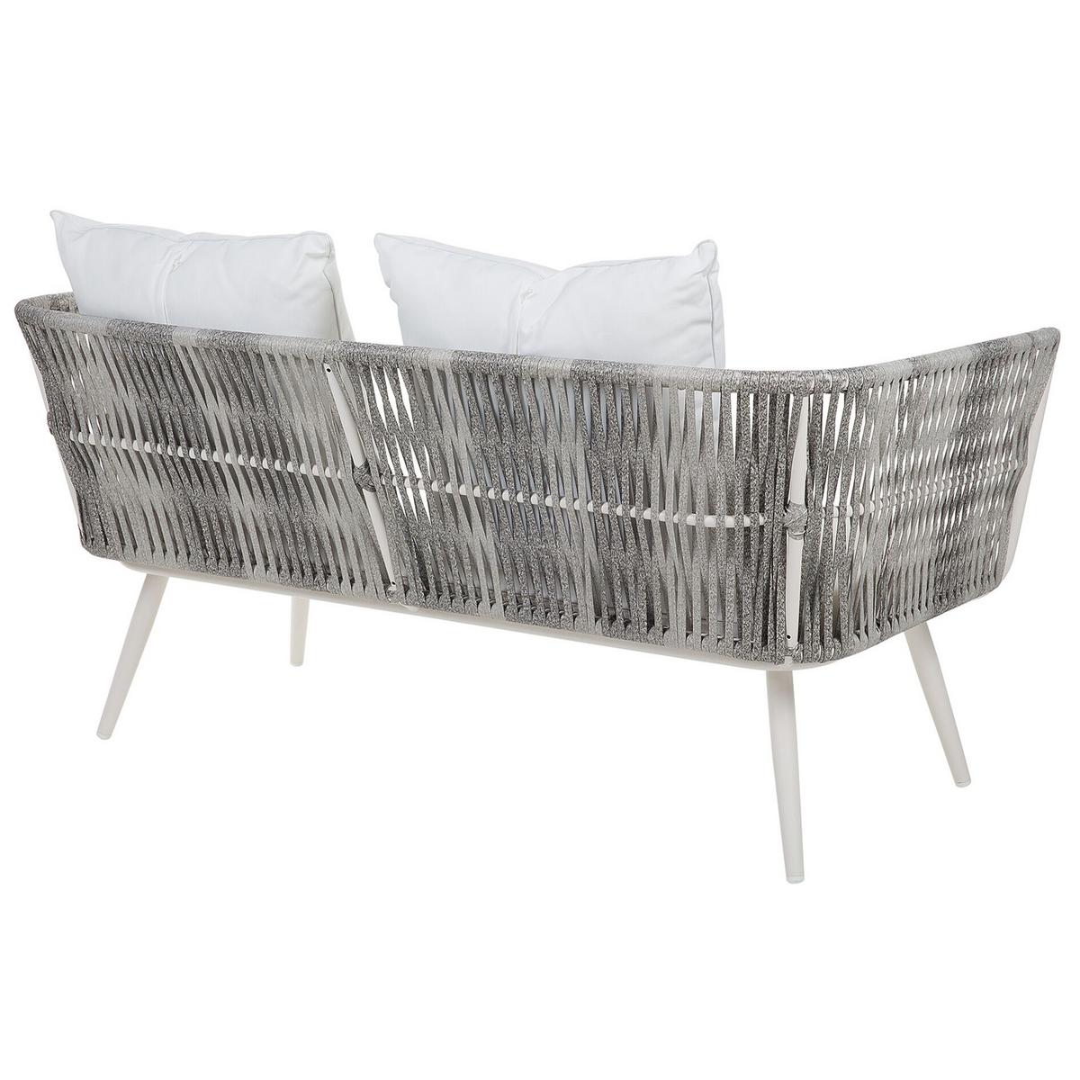 LOUNGE-SET 4-sitzer Rattan Weiß Ragusa - Weiß, Kunststoff - Beliani