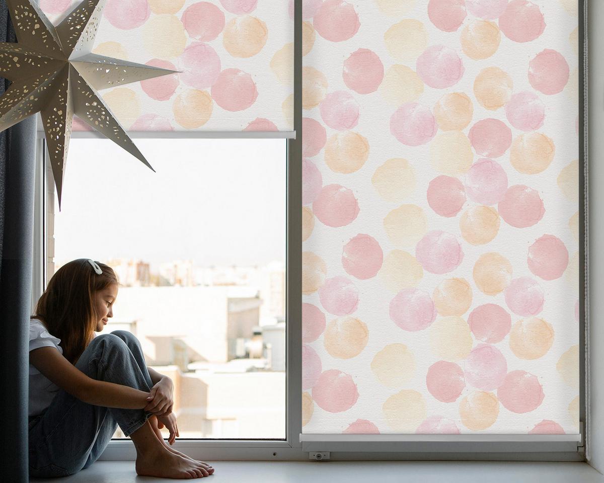 INNENROLLO - Fensterrollo - Rollo - 60x40 cm - Bunte Flecken - Pink, Kunststoff (60/140/0.5cm) - TULUP