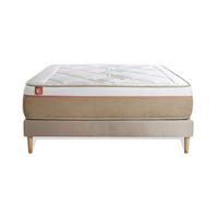 BETT Le Soyeux Taschenfederkern und Memory-Schaum 140 x 190 cm h2 - Kit Bettgestell Beige - Beige, Karton/Holz (140/190cm) - Marmottes & Co