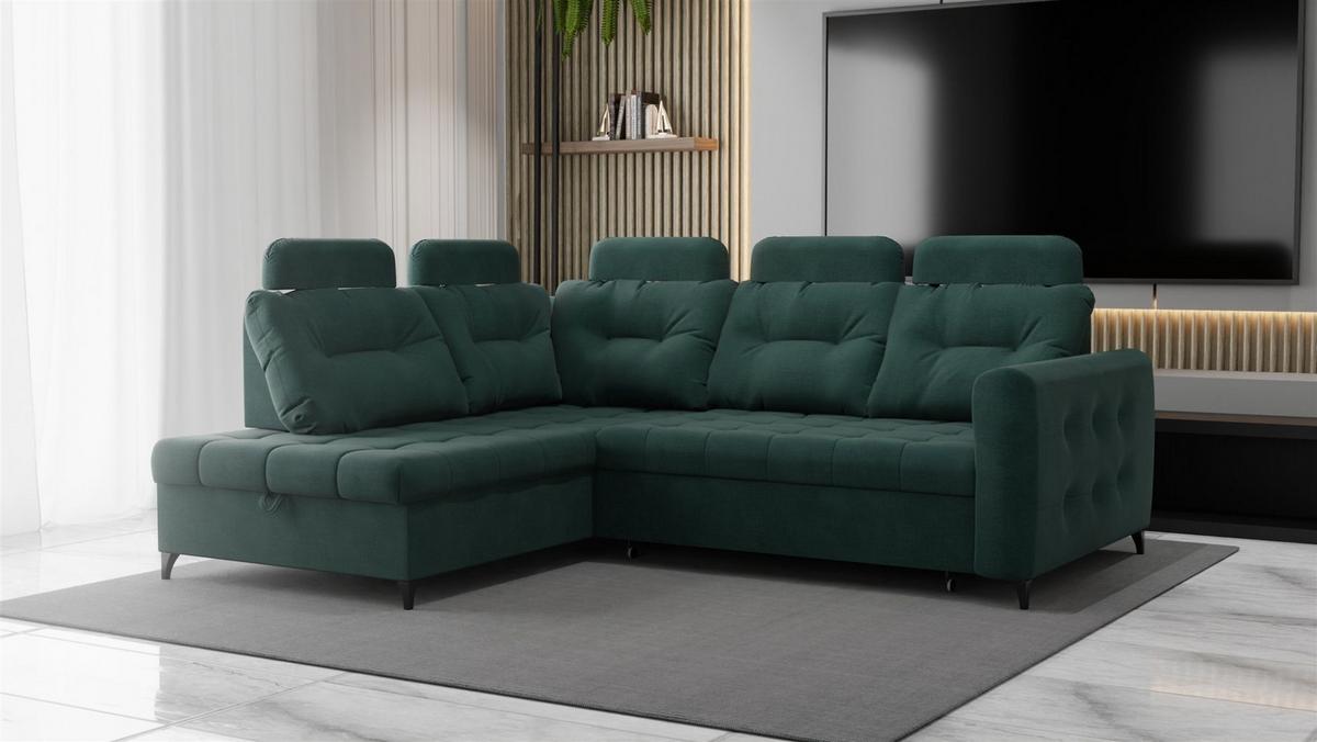 ECKSOFA Wendie - Grün, Holzwerkstoff/Textil (200/250cm) - Fun Möbel