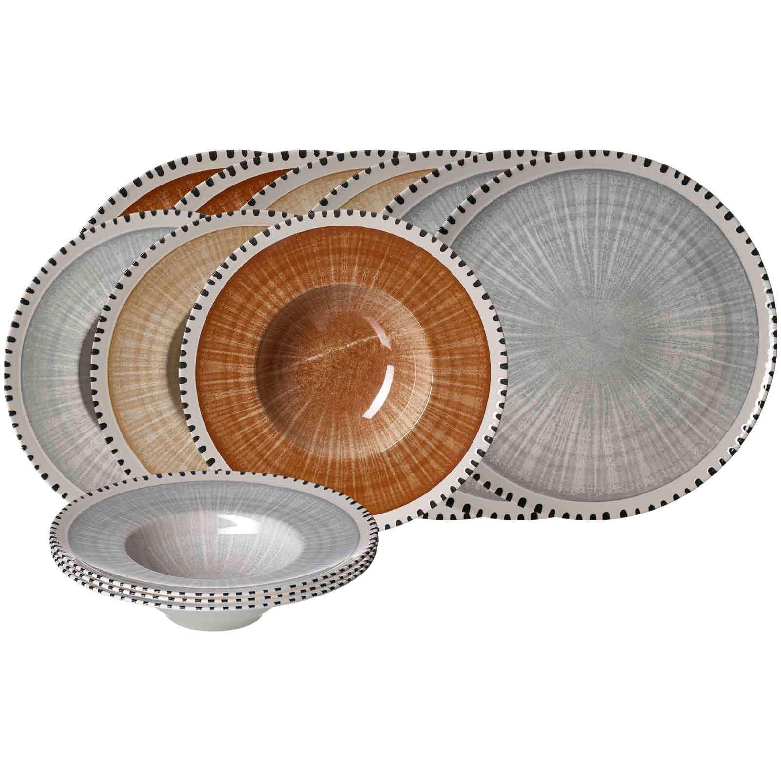 PIZZA- UND PASTA-SET Natura Mix 12-tlg. - Multicolor, Keramik (2/2/2cm) - Ritzenhoff Breker