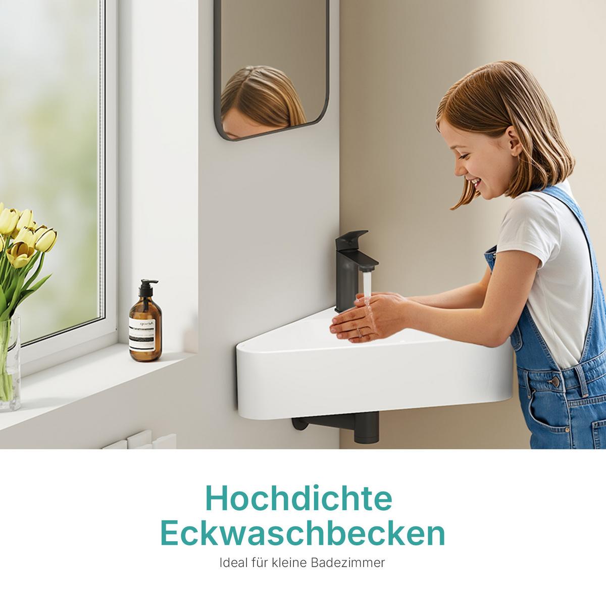 WASCHBECKEN Dreieckig Keramik Aufsatzbecken 56/34,5/13 cm - Weiß, Keramik (56/13/34cm) - EMKE
