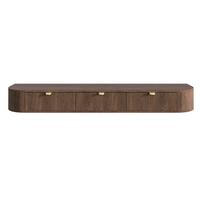TV-HÄNGEBOARD Coru Slim mit 3 Schubladen 175 cm - Dunkelbraun, Holzwerkstoff/Metall (175.4/20/39.1cm) - Selsey