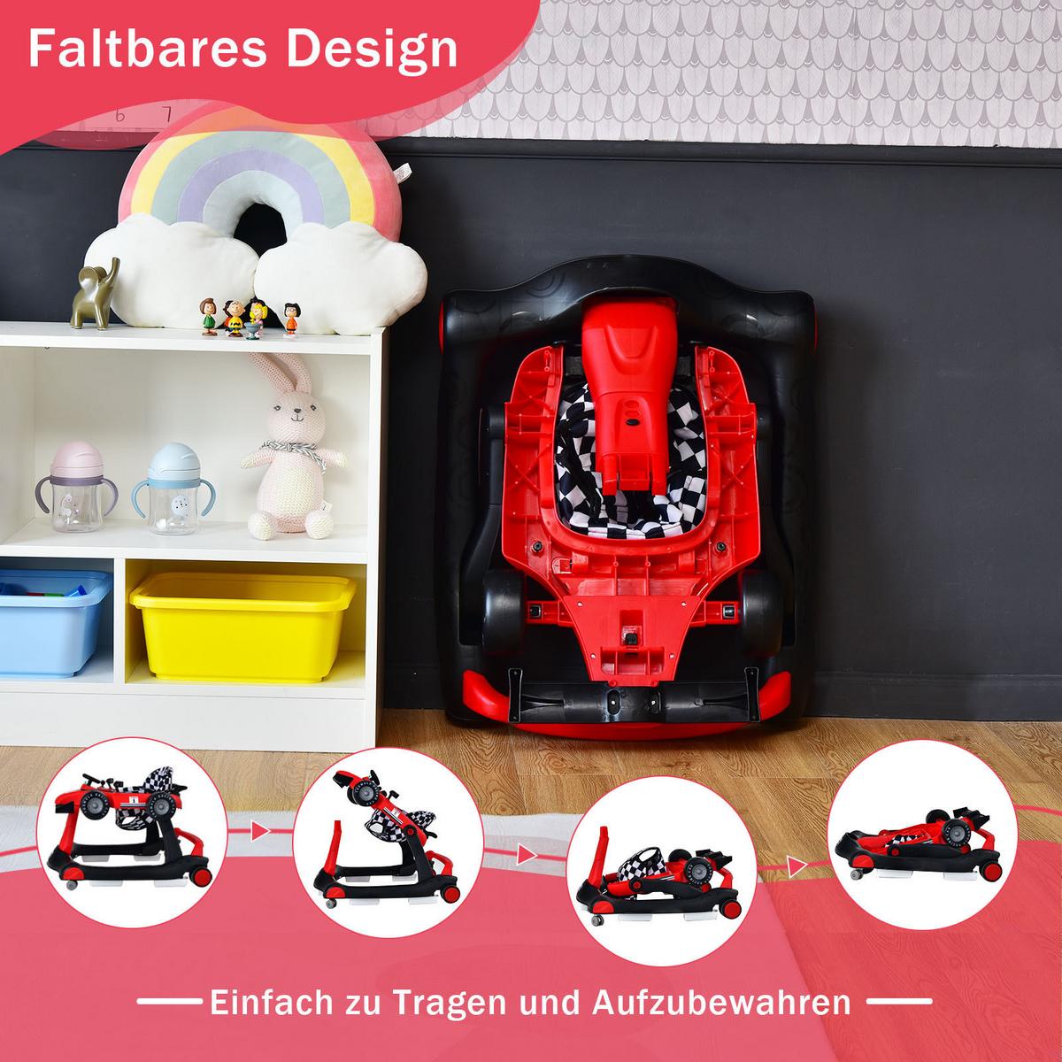 LAUFLERNWAGEN Klappbar Rot - Rot, Kunststoff (76/56/64cm) - COSTWAY