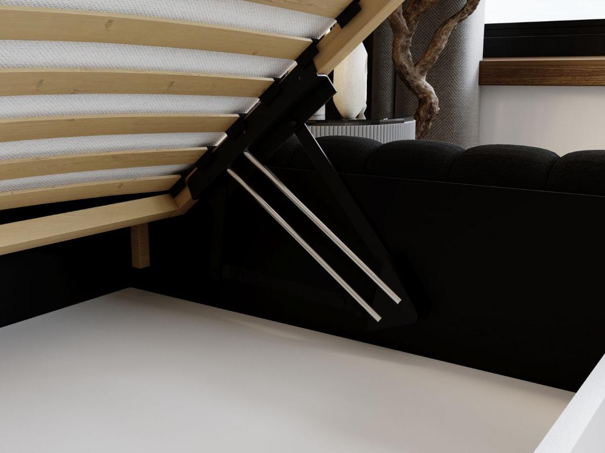 POLSTERBETT Bliss 140x200 Schwarz - Schwarz, Textil (140/200cm) - Graingold