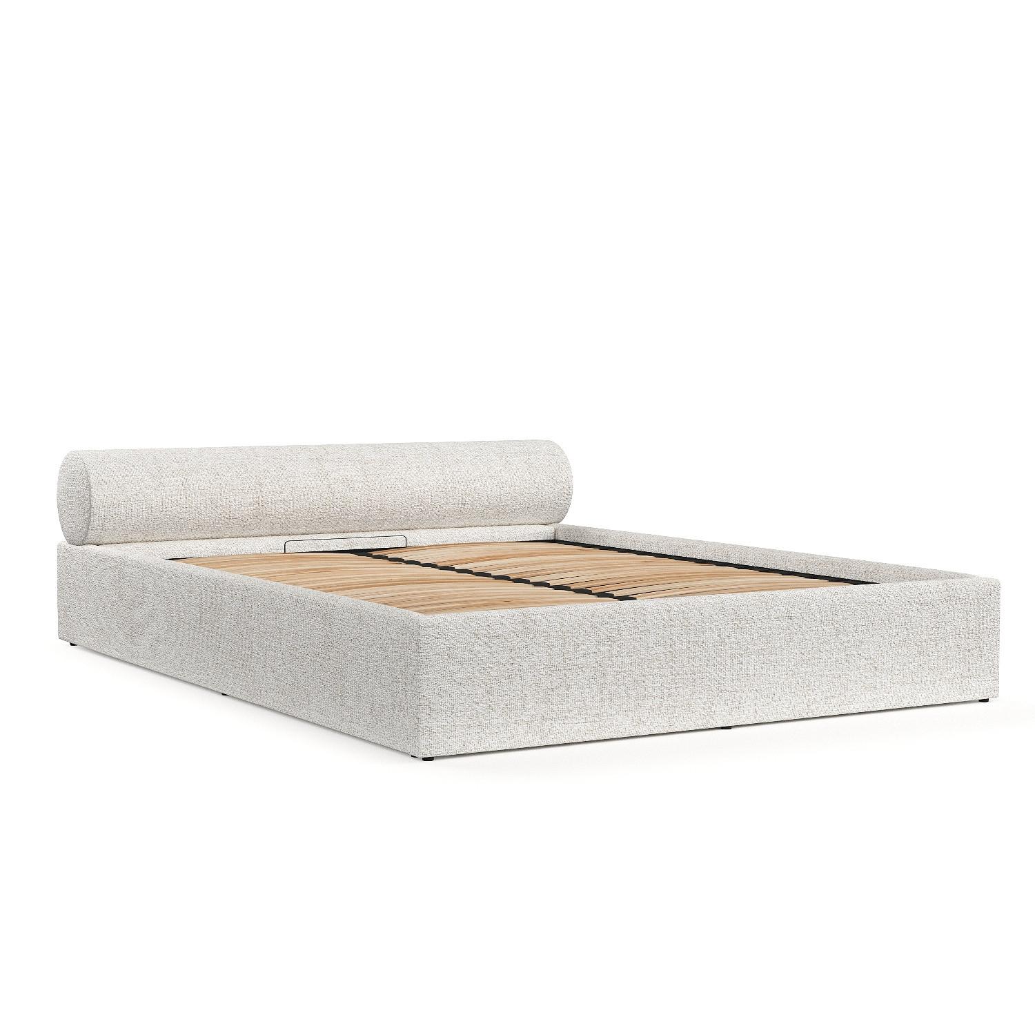 POLSTERBETT Solvo mit Stauraum 160/200 cm Creme im Neve Stoff - Creme/Schwarz, Holz/Holzwerkstoff (160/200cm) - AltaBeds