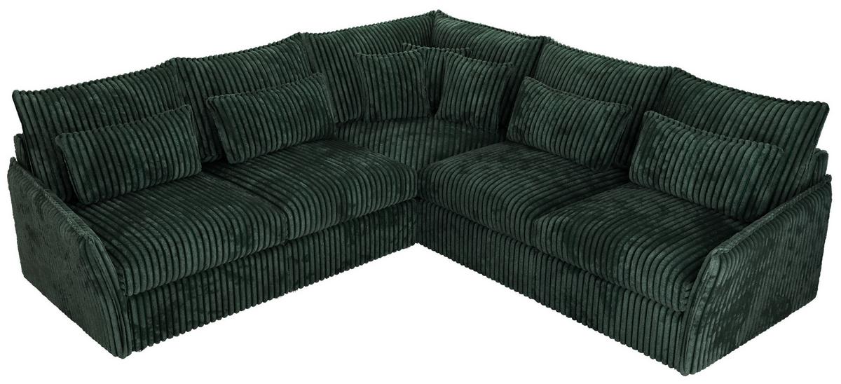 ECKSOFA VERSO L Grün Cord - Schwarz/Grün, Kunststoff/Textil (270/270cm) - MKS