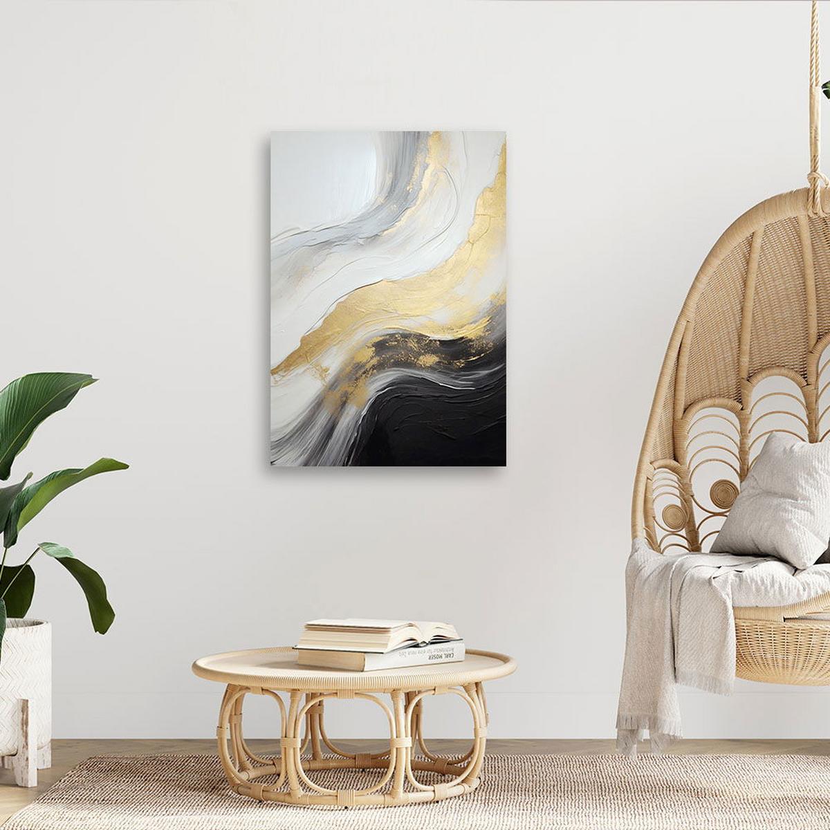KUNSTDRUCK Gold 40/60 cm - Goldfarben, Textil (40/60cm) - KUNSTLOFT