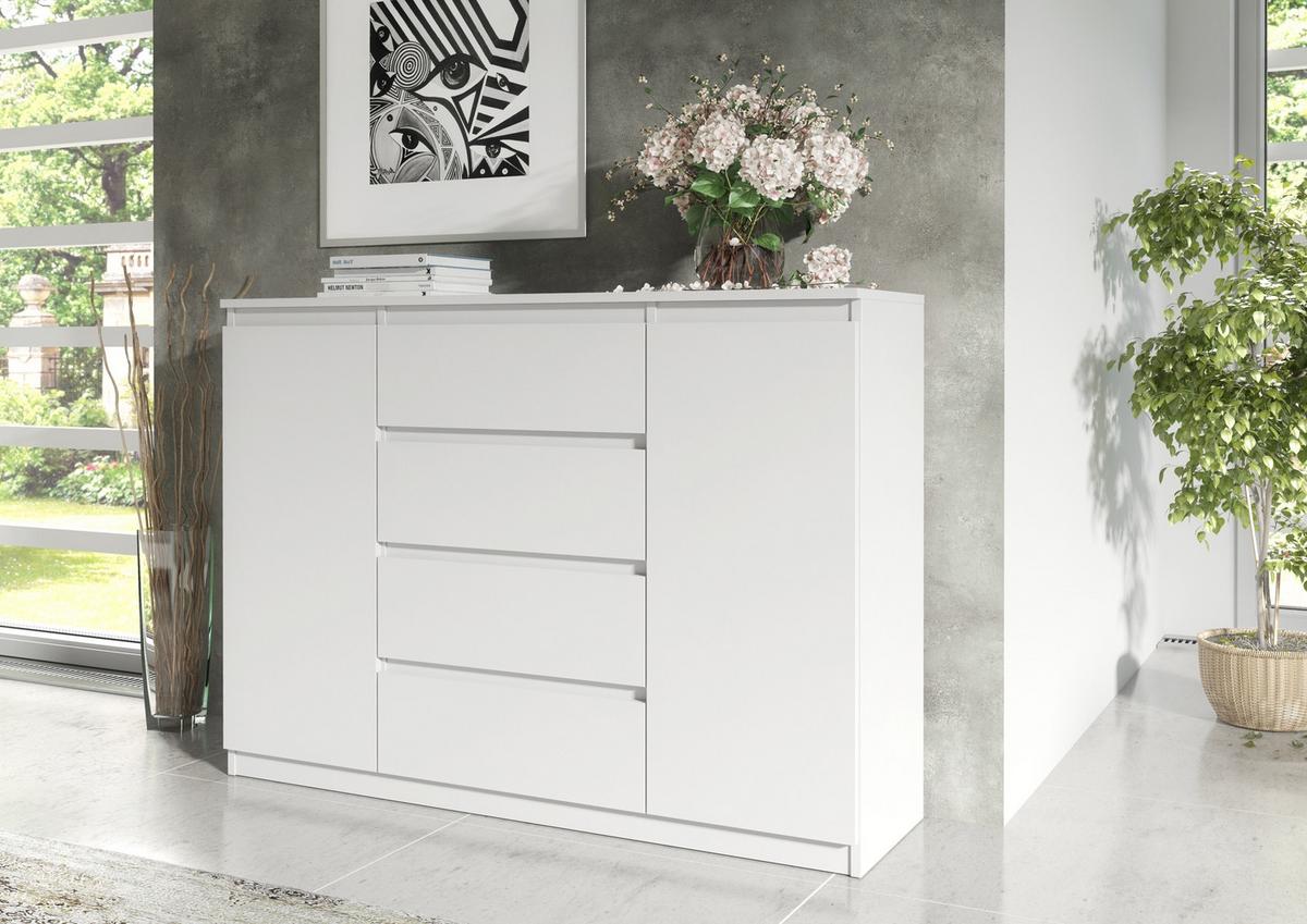 KOMMODE Weiß 120/102/39 - Weiß, Holzwerkstoff (120/102/39cm) - RAUMHIRSCH FURNITURE