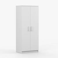 DREHTÜRENSCHRANK 80/192/50 cm 2-türig Jonas I 06 Weiß /Weiß + weiße Griffe - Weiß, Holzwerkstoff (80/192/50cm) - imoebel24