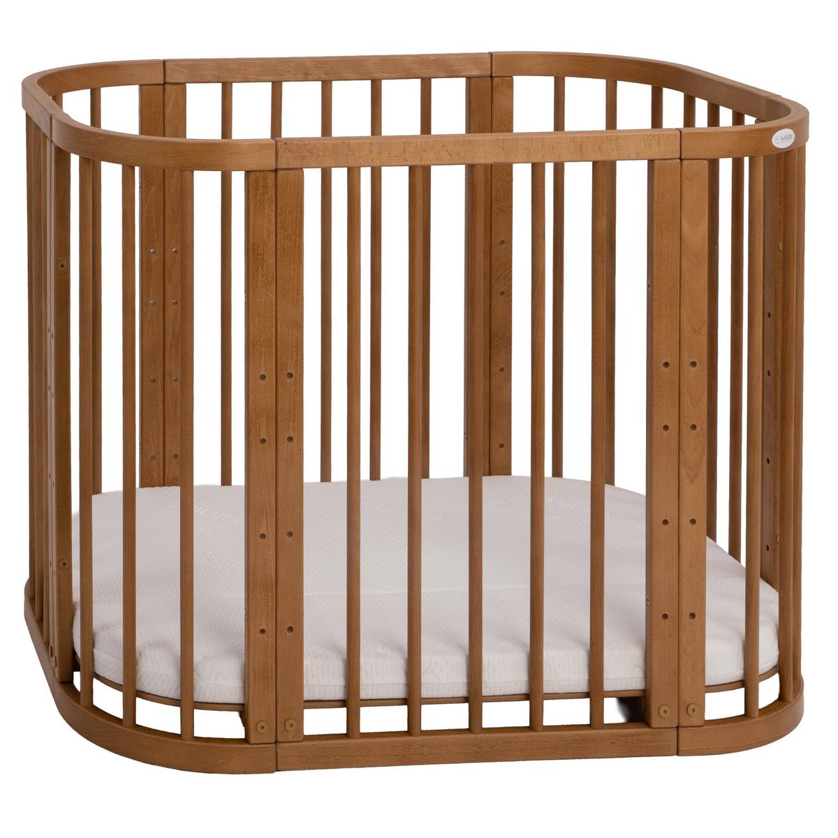 BABYBETT VINTAGE, 5in1 mit Matratze - Braun, Holz (65.5/92cm) - waldin